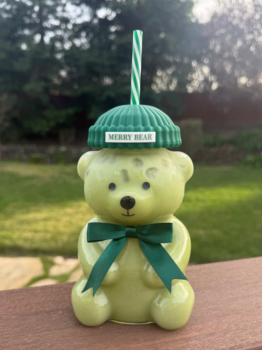 Merry Bear Holiday Glass Mug